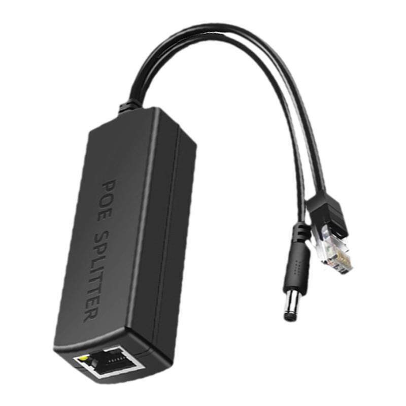 翰康千兆POE分离器48V转12V5V室内外防水网络摄像头标准带隔离供电模块一分二隔离型网线支持大华海康摄像头