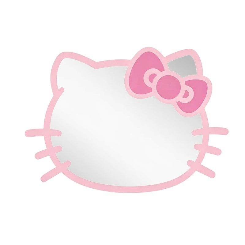可爱Kitty猫化妆梳妆镜北欧不规格装饰镜儿童房卡通ins风浴室镜子