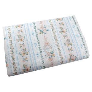 古典团花簇卡通白熊蝴蝶结条纹府绸纯棉 上衣服装连衣裙睡衣面料