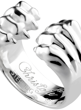 昆庭情侣对戒925银开口戒指