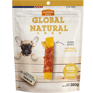 麦富迪鸡肉卷甘薯狗狗零食360g 新鲜鸡胸肉卷地瓜磨牙棒训狗奖励