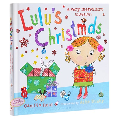 现货 【中商原版】露露的圣诞节 英文原版 Lulu's Christmas 幼儿启蒙 精装触摸操作书 翻翻书 露露大明星系列