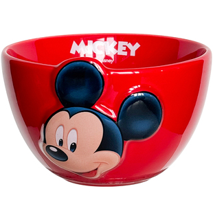 迪士尼陶瓷饭碗浮雕家用新款高颜值儿童碗个人专用米饭碗餐具套装