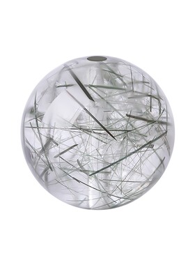 天然绿发晶单珠手串水晶隔珠配件