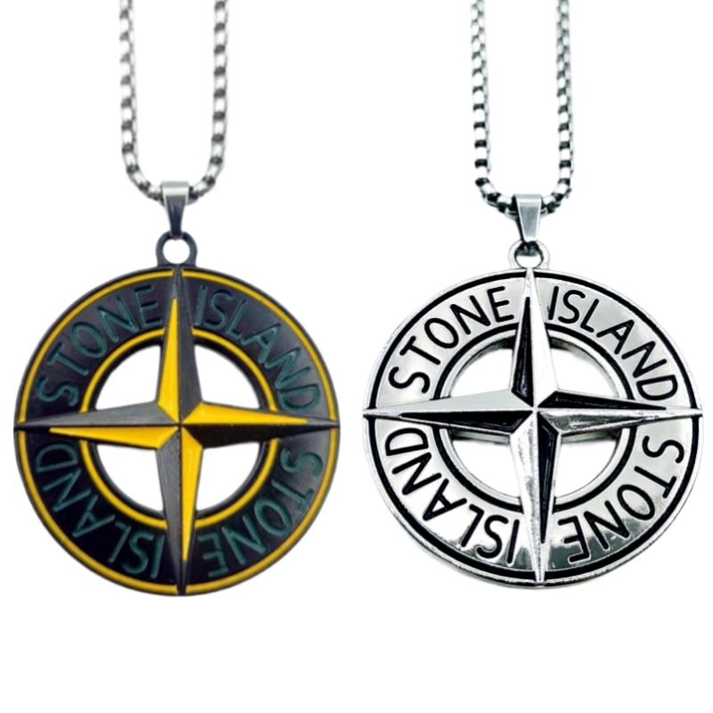 Stone Island 石头岛项链十字罗盘项链美式潮牌街头吊坠男女配饰