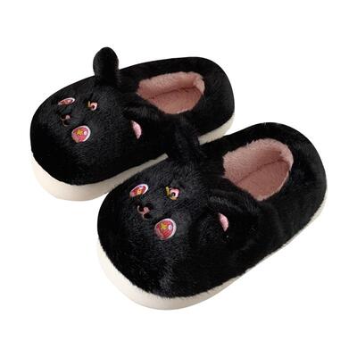 细细条防滑保暖甜酷居家棉拖鞋