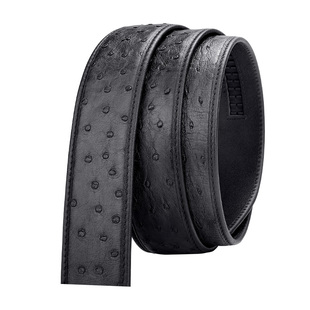 进口鸵鸟皮裤腰带男真皮无头高档钨钢自动内扣不带头商务名牌潮