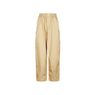 LESS夏季棉质裤子女复古休闲撞色高腰宽松长款直筒裤2N5E1439A