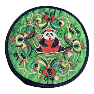 国潮熊猫杯垫刺绣布艺隔热垫家用防滑垫子送老外朋友节日礼物礼盒