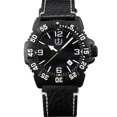 利剑男士手表瑞士机芯防水夜光真皮退役纪念户外休闲大盘运动男表
