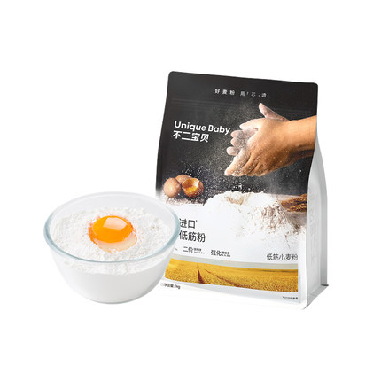 不二宝贝低筋面粉蛋糕烘焙家用松饼粉搭婴儿标专用幼儿童宝宝辅食