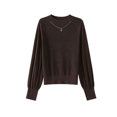 OSA百搭纯色半高领打底针织衫