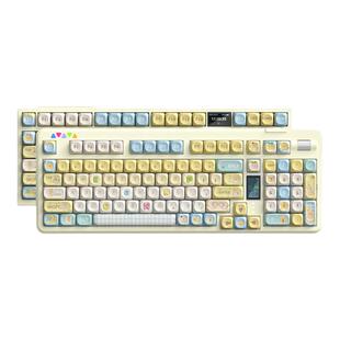 雷咖泽R102黄油小熊客制化机械键盘无线蓝牙三模女生热插拔大配列