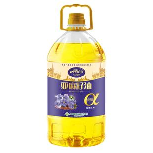 艾丽欧物理冷榨亚麻籽油5L桶装家用凉拌食用油植物油官方旗舰店