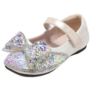 百丽童鞋女童公主鞋2025秋冬新款小女孩水晶鞋儿童单鞋宝宝学步鞋