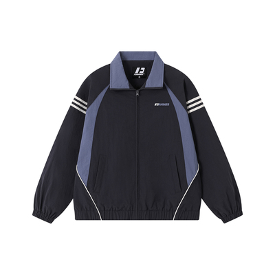 FORNINES撞色立领拼接外套男女国潮2026春季插肩袖情侣装运动夹克