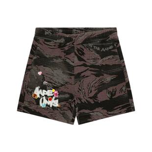 Aape旗舰店女装春夏美式涂鸦卡通图案印花迷彩潮流短裤D629XAQ