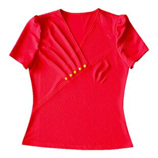 服装裁剪图纸女T恤衫V领短袖上衣纸样做衣服样板打版承接来料加工