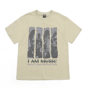 美式说唱travisscott&playboi carti男女潮牌大码短袖嘻哈胖子T恤