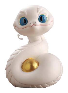 素茗十二生肖蛇陶瓷摆件工艺品