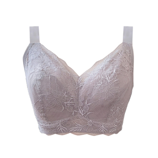 包裹呼吸感~全罩杯软钢圈蕾丝文胸 大胸显小显圆 超薄透气防下垂