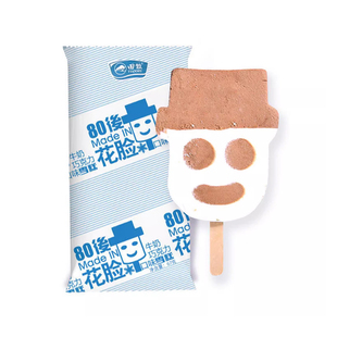 5支 大桥道雪人雪糕花脸娃娃脸冰淇淋牛奶巧克力味童年回忆冷饮