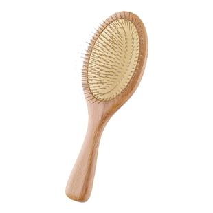 momoup木梳气垫钢针钢齿梳子榉木软弹气囊顺发按摩头皮经络梳女士