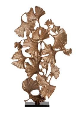 枝头银杏层叠铸铝雕塑装饰摆件