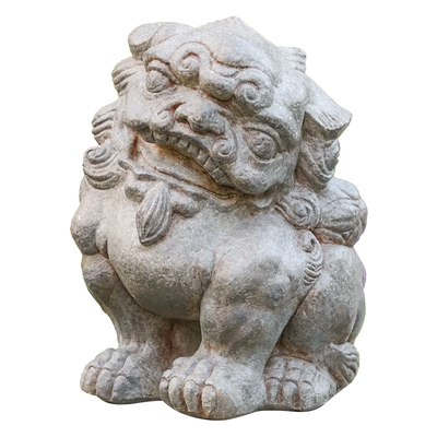 水磨坊庭院仿石狮子门墩底座摆件