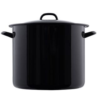 奥地利制造RIESS 手工搪瓷珐琅双耳汤锅煲锅含盖经典现代黑色系列