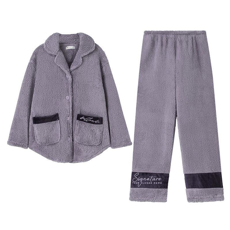 妮狄娅女冬保暖北极绒家居服套装