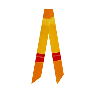 马克罗斯科抽象派油画橙红色5号/22号飘带丝带长条窄丝巾发带编发