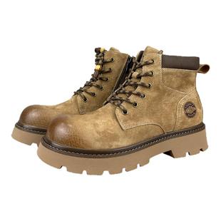 潮牌2025秋冬新款马丁靴男士真皮复古时尚马丁靴百搭厚底短筒靴