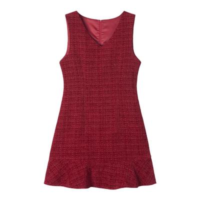 小香风粗花呢含羊毛显瘦背心裙