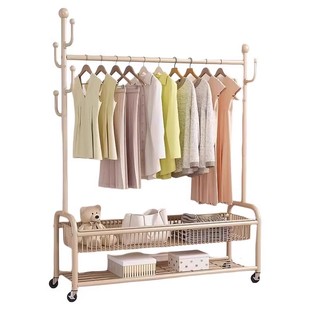 卧室落地挂衣架家用晾衣架室内房间置物衣帽架简易挂衣服架子移动