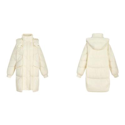 PIT冬日幻想 休闲宽松中长款连帽保暖外套显瘦显高羽绒服女冬季