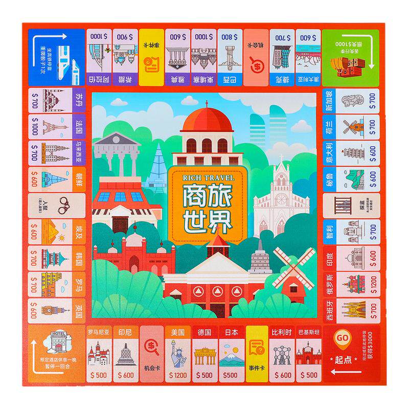 【便携羔绒软皮】新桌游大富富翁