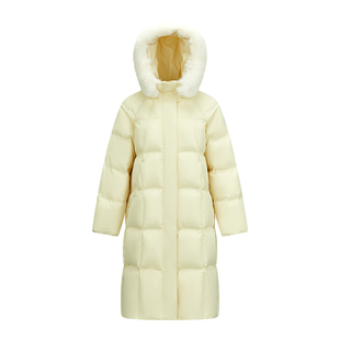 陈都灵森马2025冬季长款羽绒服90绒可拆卸仿狐狸毛领连帽插肩袖女