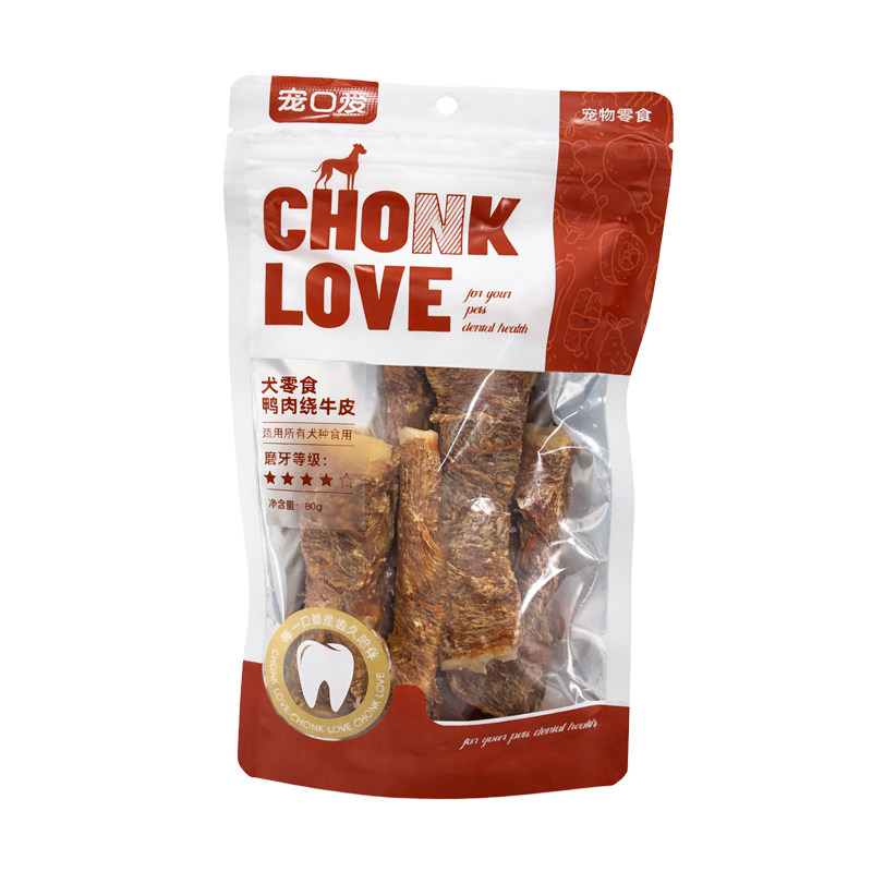 宠口爱狗狗磨牙棒鸭肉绕牛皮磨牙狗风干零食/肉干/肉
