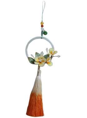 非遗绒花车挂汽车挂件创意国风送