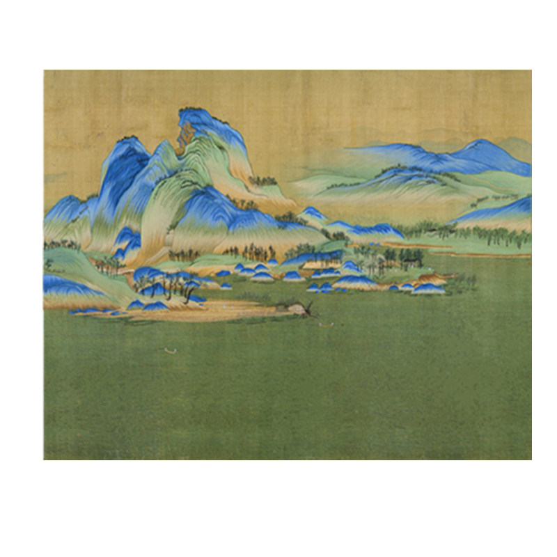 宋式美学新中式山水刺绣背景墙布客厅千里江山高端画定制独绣高端