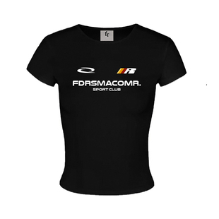 FDR官方店 R字印花短袖女夏季辣妹先锋运动短款修身显瘦t恤上衣