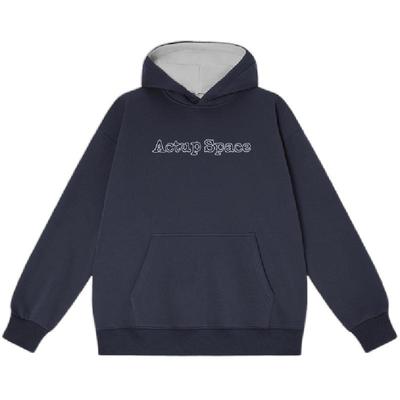 吕小虎加绒加厚宽松运动连帽卫衣