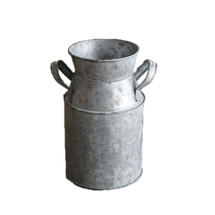 复古花桶干花桶铁桶插花做旧花瓶花盆装饰花器田园铁皮花筒花桶