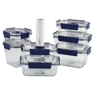 【自营】乐扣抽真空保鲜盒碗玻璃饭盒收纳盒收纳真空罐密封盒冰箱