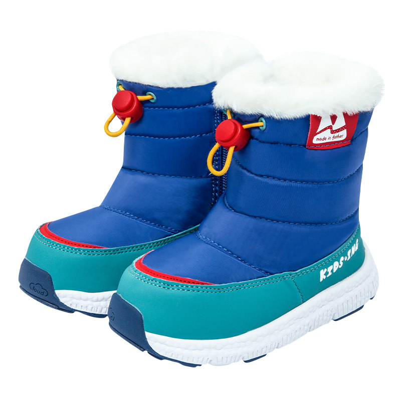 kidsing儿童雪地靴加绒加厚保暖