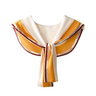 凤雪茜2026新款夏季外搭小披肩女薄款装饰印花披巾假领小坎肩春秋