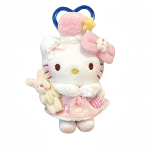 正版新年红纽扣HelloKitty凯蒂猫包挂件卡通毛绒玩偶钥匙扣送礼物