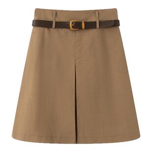 艾诺丝旺京官方旗舰店2026夏秋季新品款韩版开叉半身裙显瘦女3011