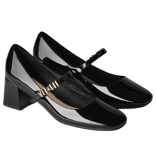 白鹿同款73hours女鞋心动offer春季新款法式玛丽珍鞋粗跟婚鞋单鞋